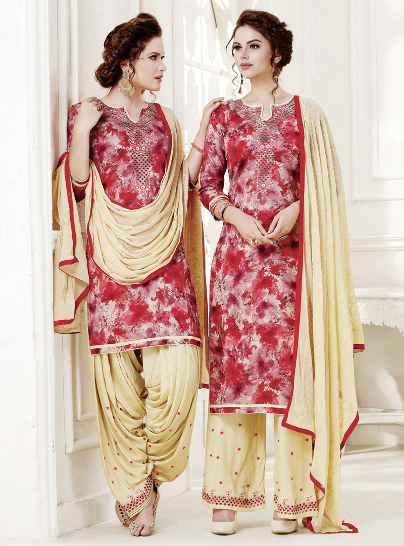 Red Cotton Salwar Suit 126768