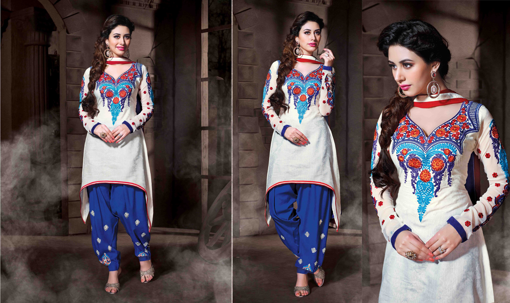 White Cotton Silk Punjabi Suit 48014