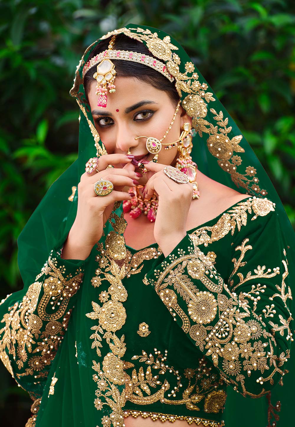 Photo of Muslim bridal look in multicolour lehenga