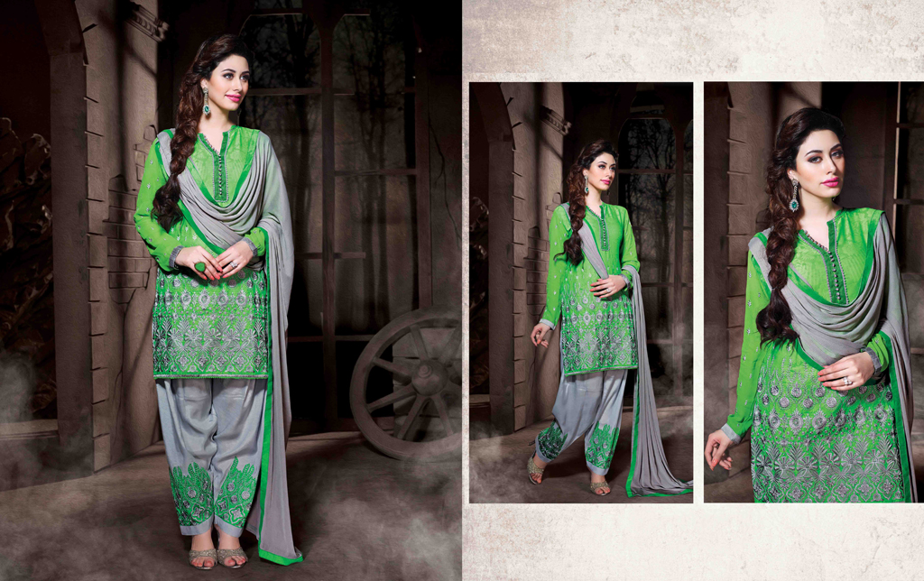 Green Cotton Silk Punjabi Suit 48023