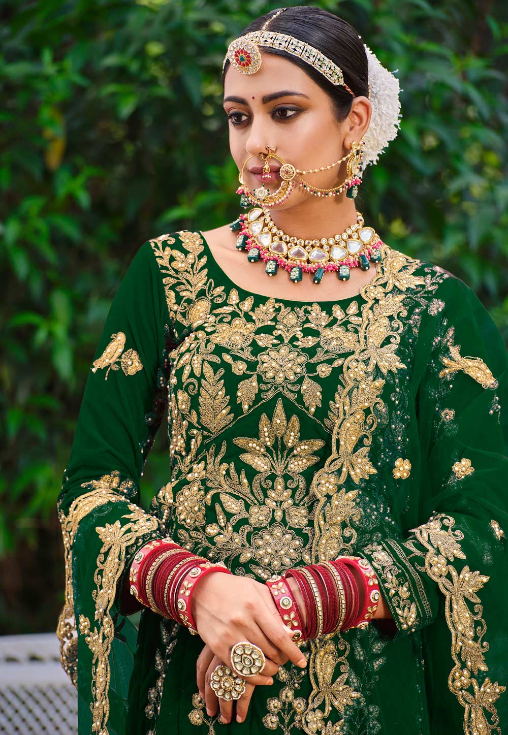 27+ Dark Green Lehenga Designs For Brides To Be - ShaadiWish | Indian bride  outfits, Mehendi outfits, Indian bridal outfits