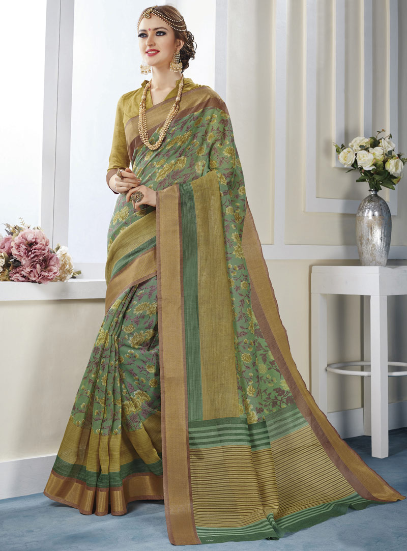 Green Art Silk Saree With Blouse 86691