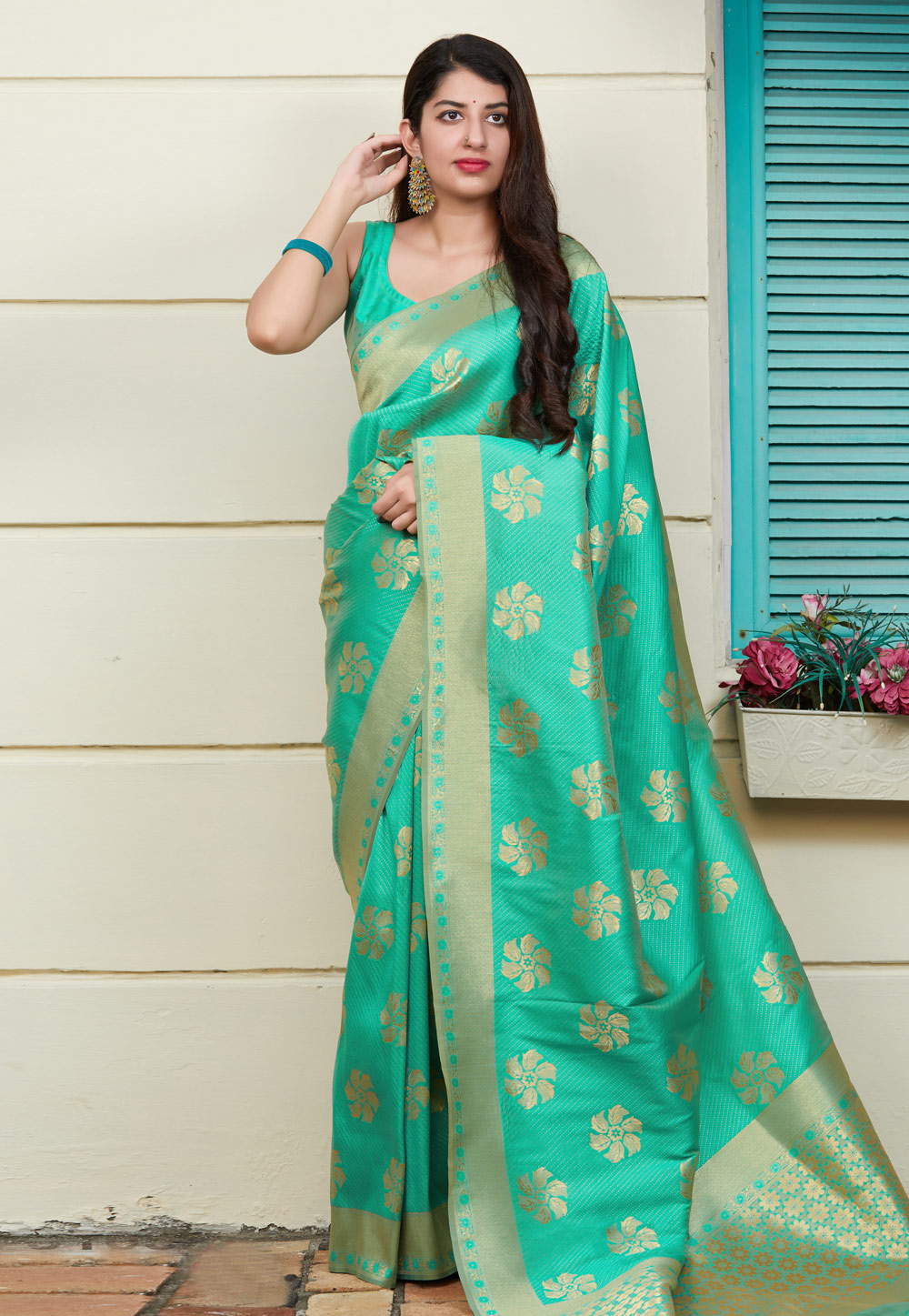 Green Silk Festival Wear Saree 209367