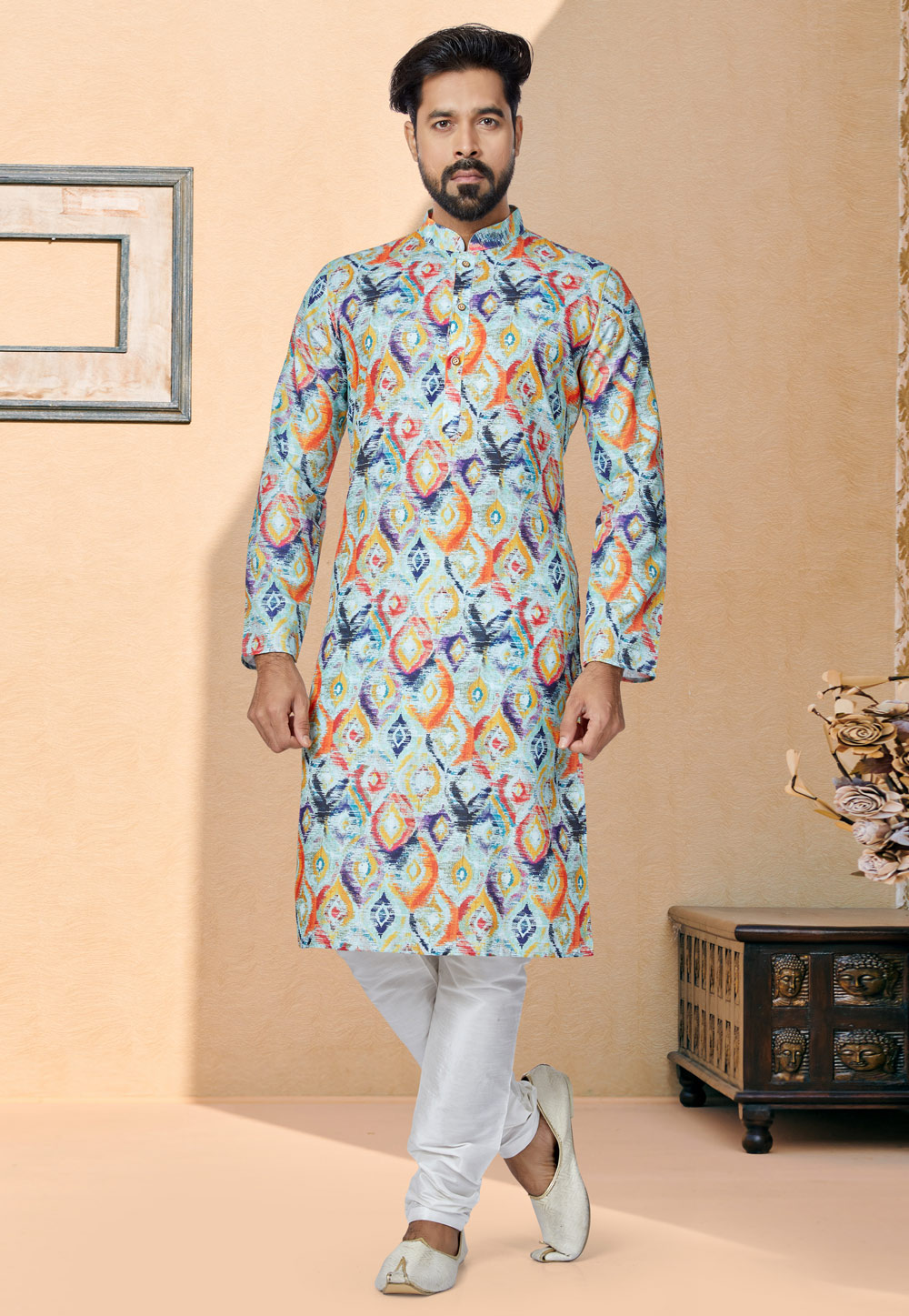 Multicolor Cotton Printed Kurta Pajama 259574