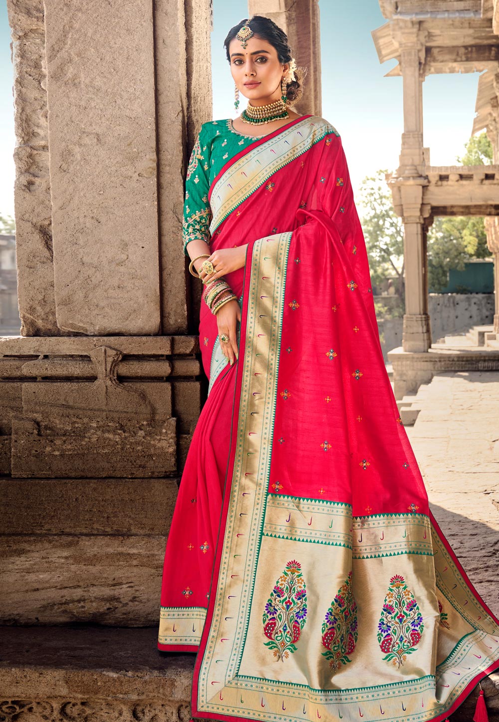 Magenta Silk Saree With Blouse 248329
