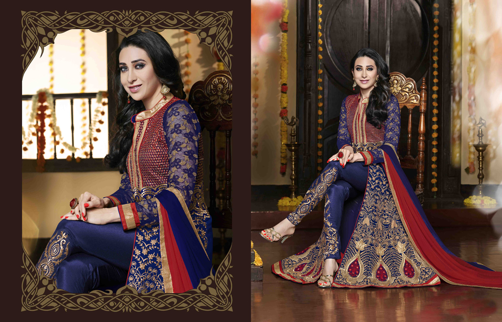 Karisma Kapoor Blue Georgette Bollywood Suit 54561