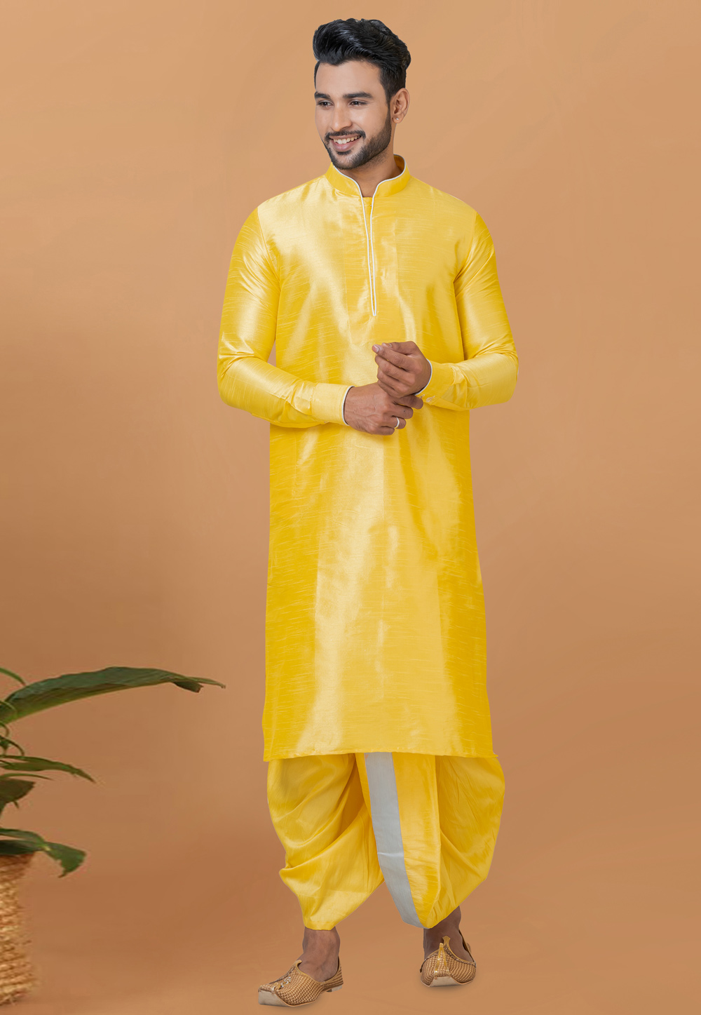 Yellow Banarasi Dhoti Kurta 272273