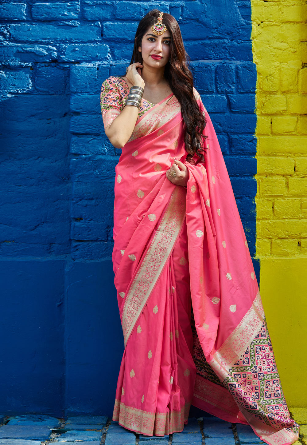 Pink Banarasi Silk Festival Wear Saree 209034