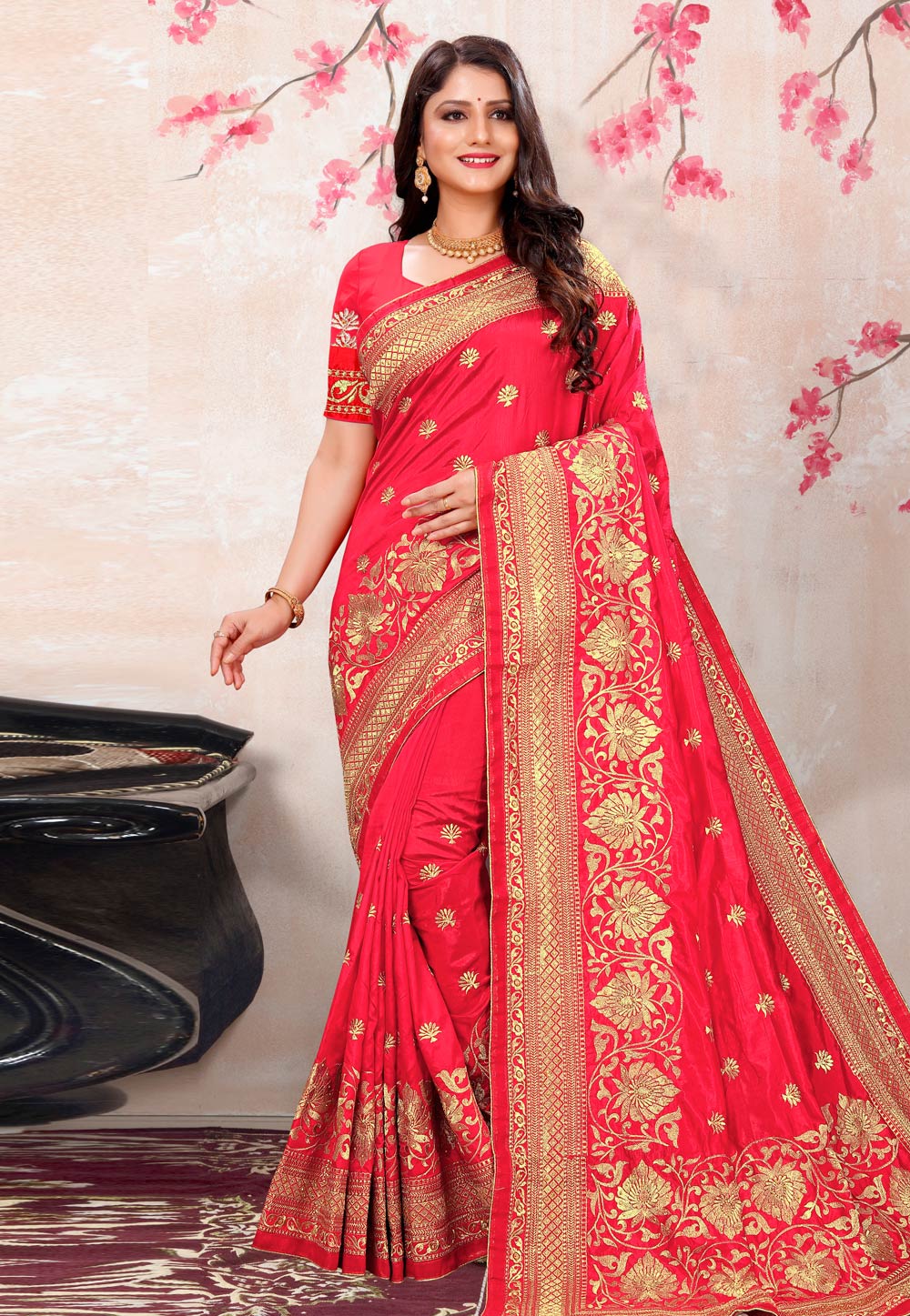 Pink Silk Saree With Blouse 207073