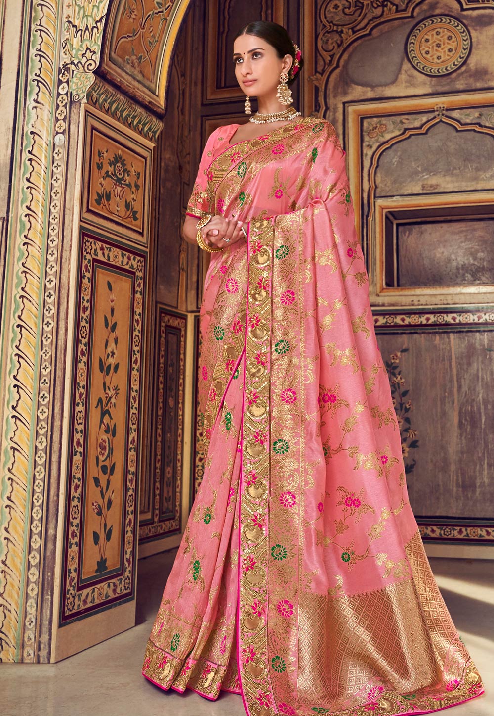 Pink Silk Festival Wear Saree 188770