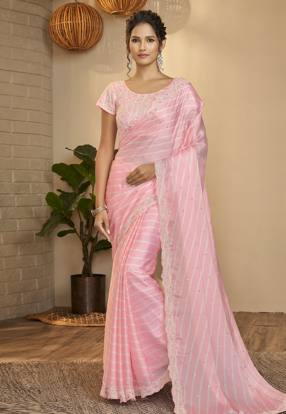 Pink Silk Saree With Blouse 254723
