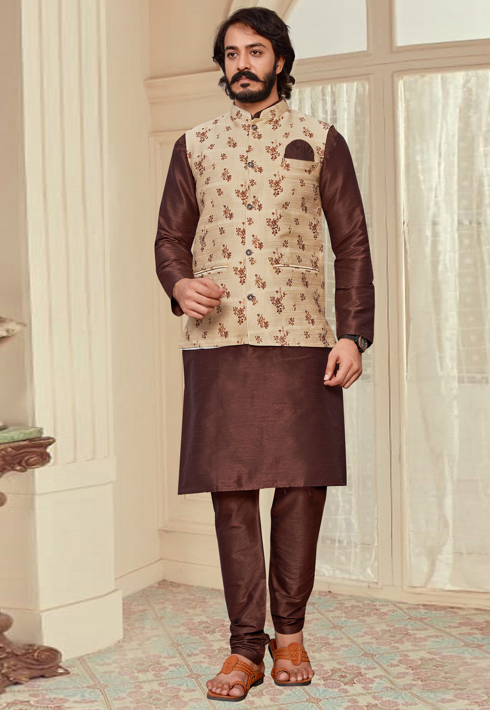 Black Silk Readymade Kurta Pajama With Jacket 174920 | Wedding kurta for  men, Man dress design, Wedding dresses men indian