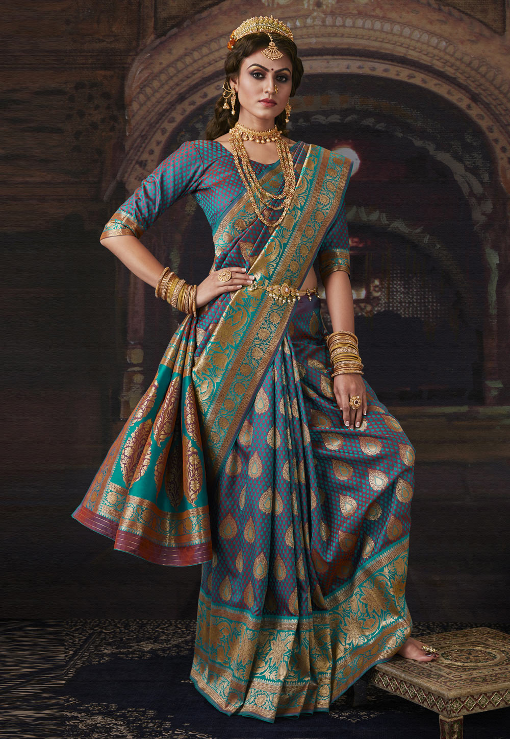 Purple Banarasi Silk Festival Wear Saree 211166