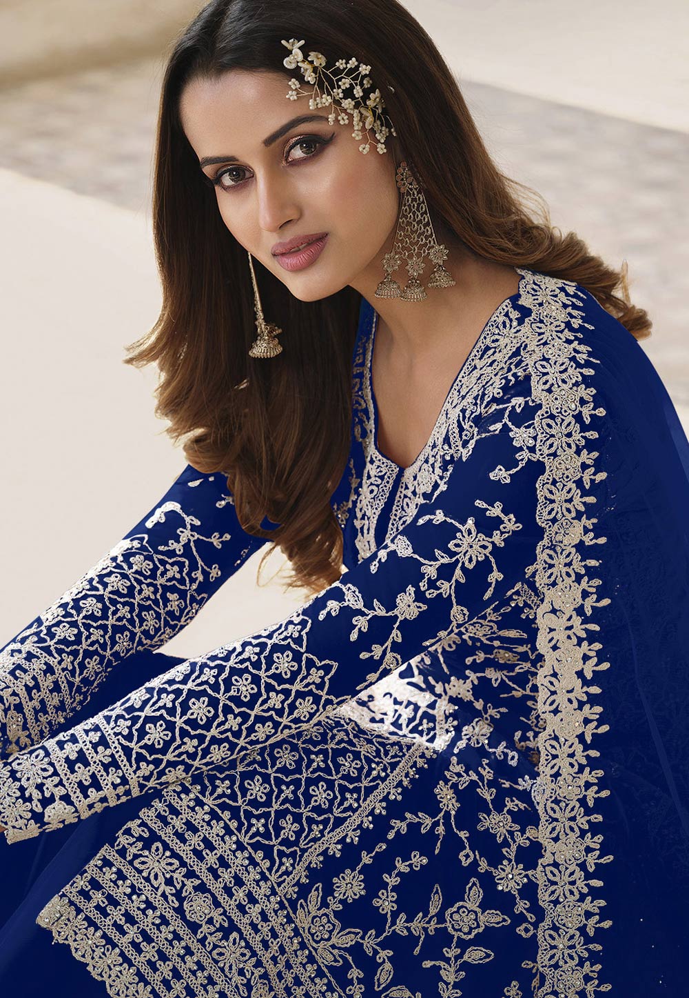 Royal Blue Pakistani Party Dresses