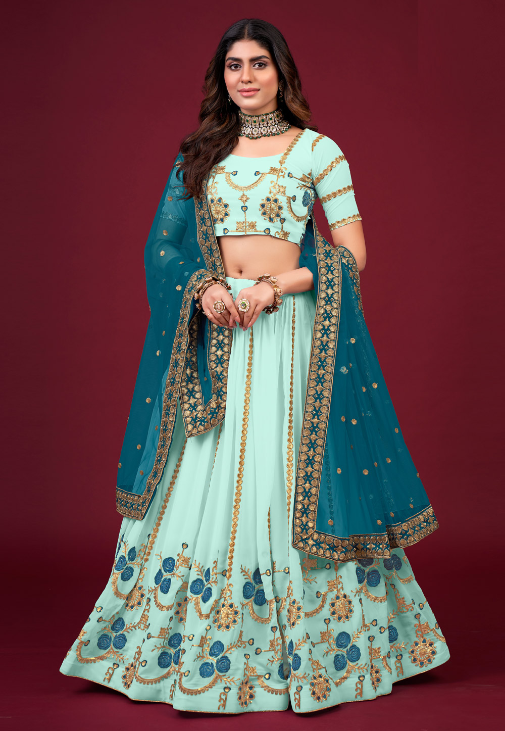 Banarasi silk circular lehenga choli in Multicolor colour 10236 | Designer lehenga  choli, Silk lehenga, Lehenga choli