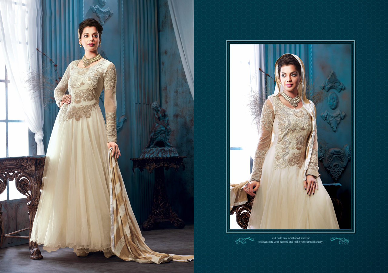 Mugdha Godse Off White Faux Georgette Ankle Length Anarkali Suit 35722 7634