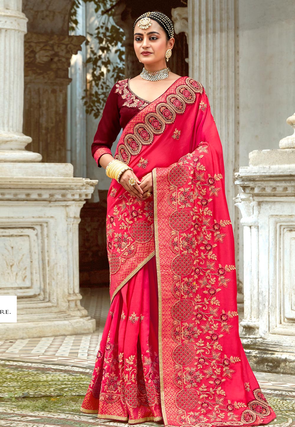 Pink Silk Saree With Blouse 247584