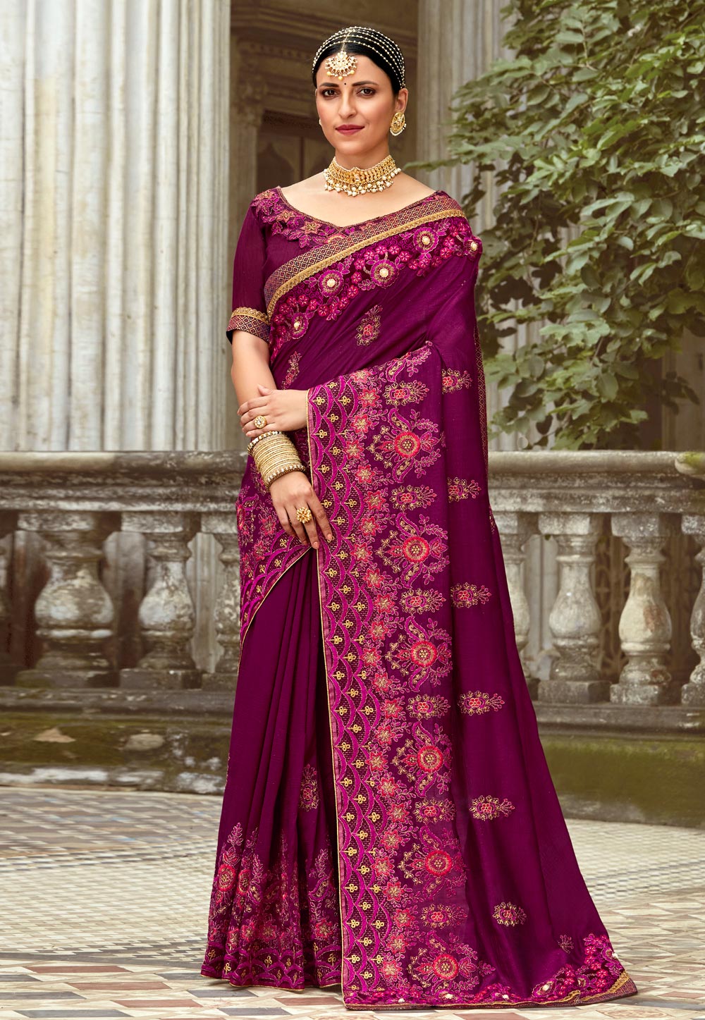 Purple Silk Saree With Blouse 247586