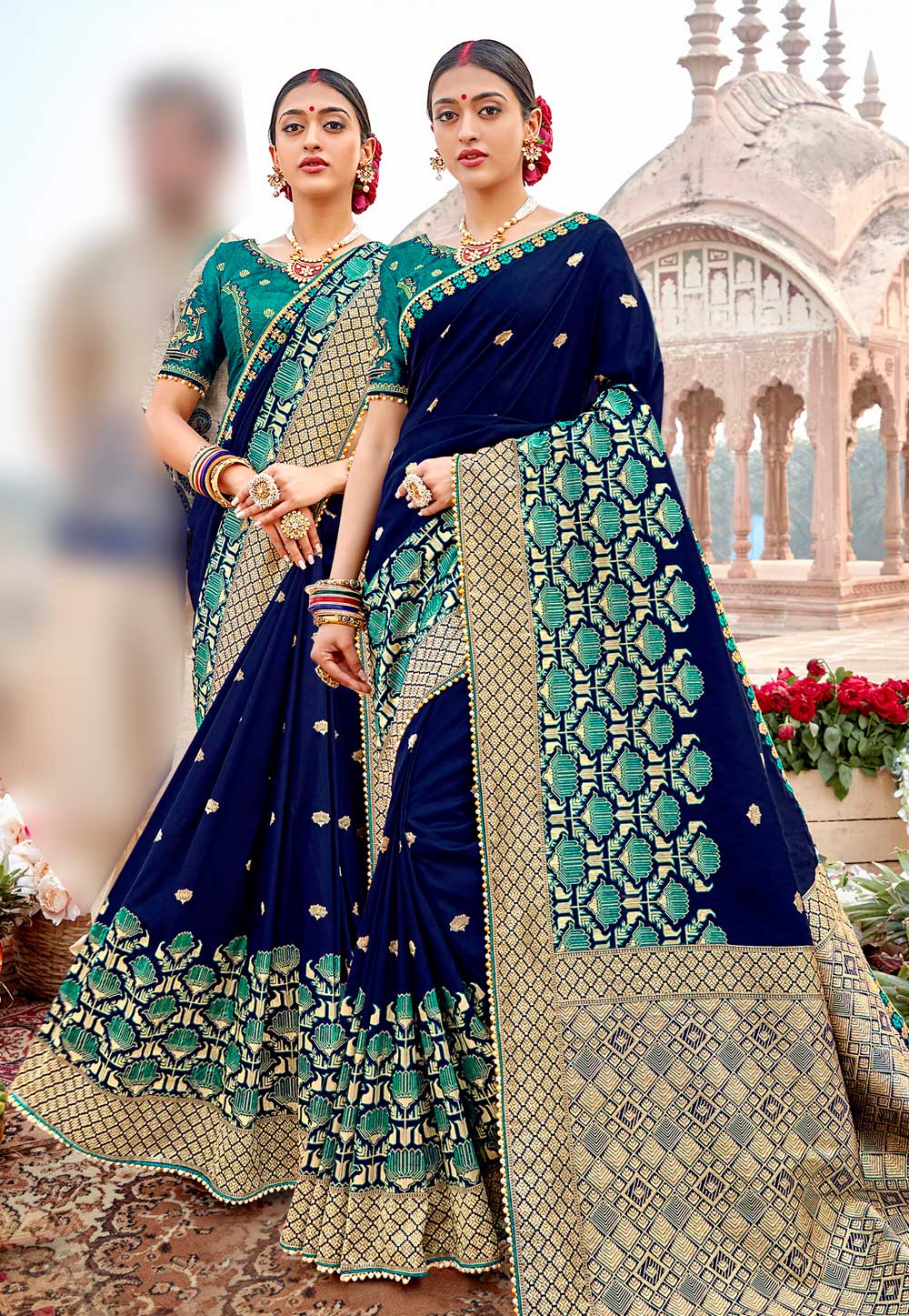 Blue Banarasi Silk Festival Wear Saree 209097