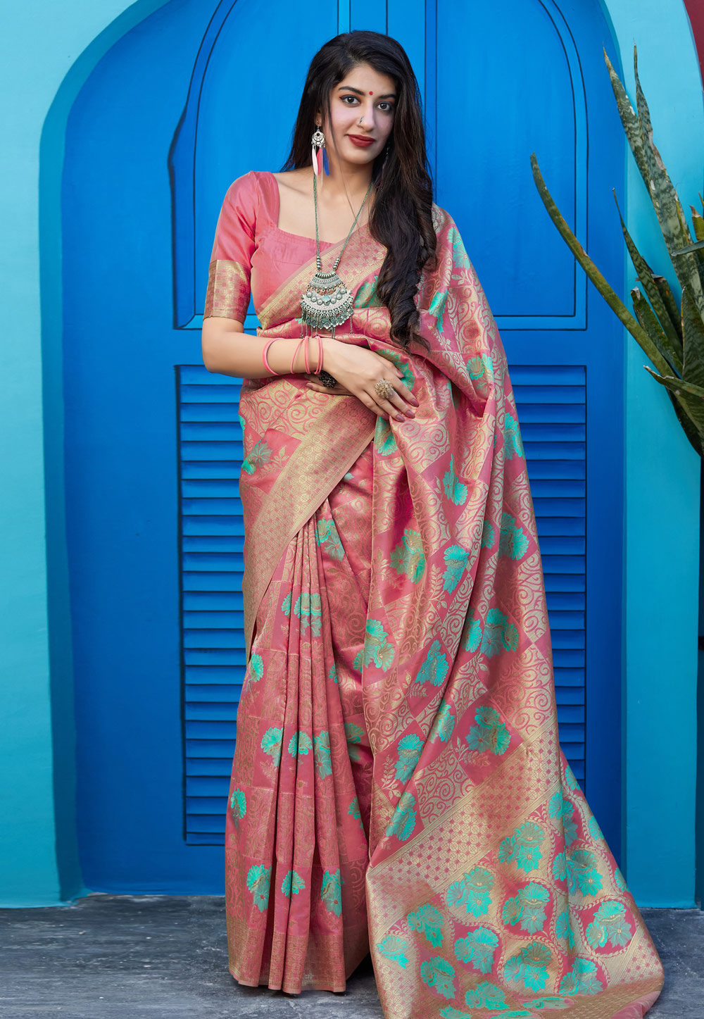 Pink Silk Festival Wear Saree 209369