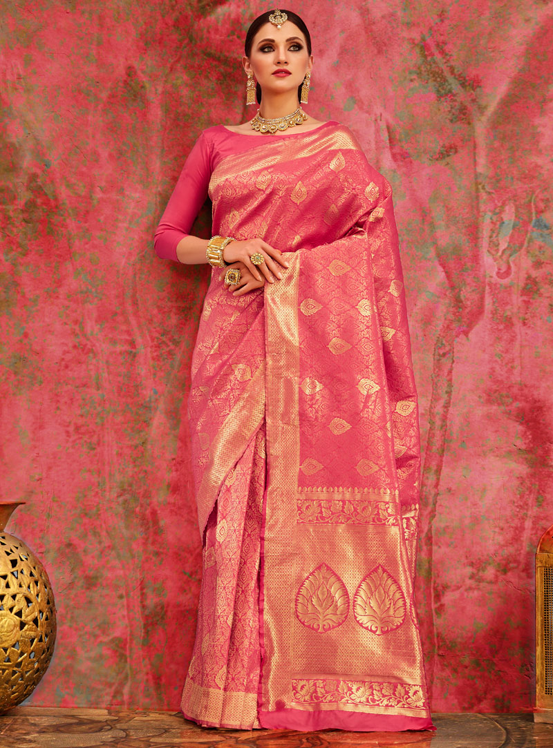 Pink Silk Saree With Blouse 116701