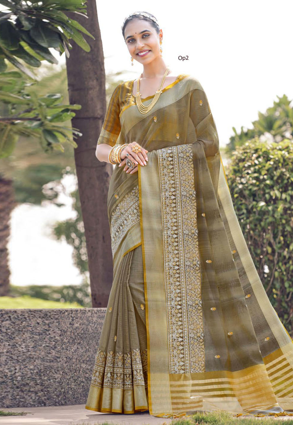Brown Banarasi Saree With Blouse 261623