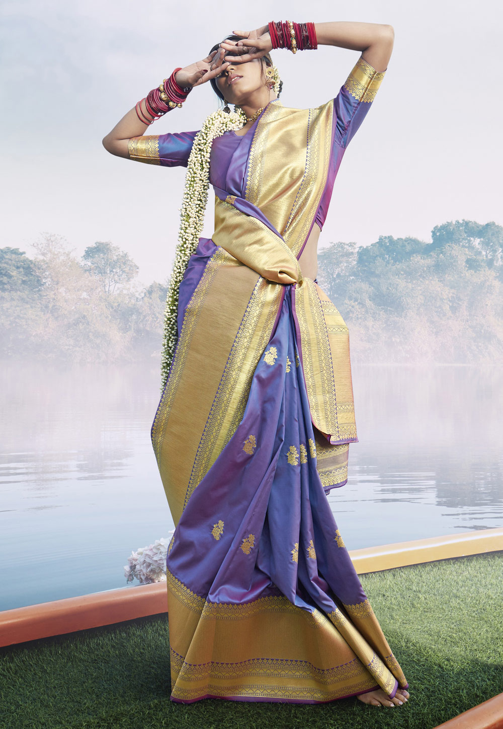 Light Purple Banarasi Silk Festival Wear Saree 227738