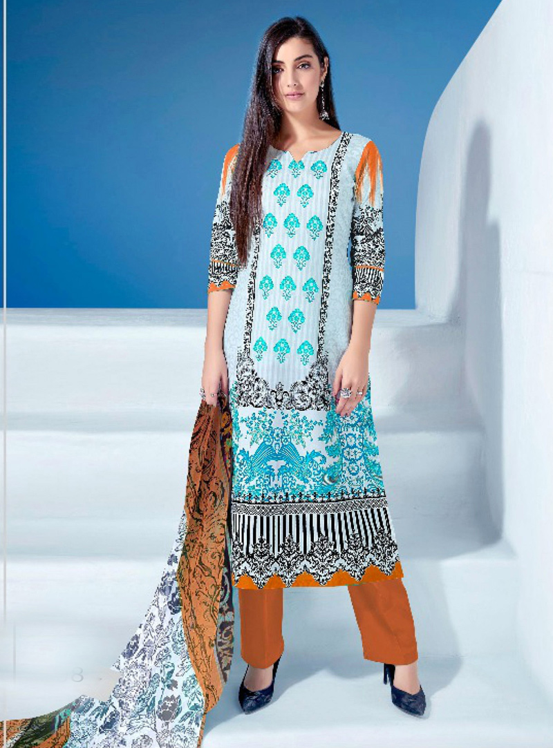 Off White Lawn Cotton Kameez With Palazzo 133167