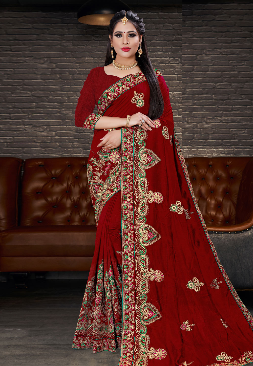 Maroon Silk Saree With Blouse 210993