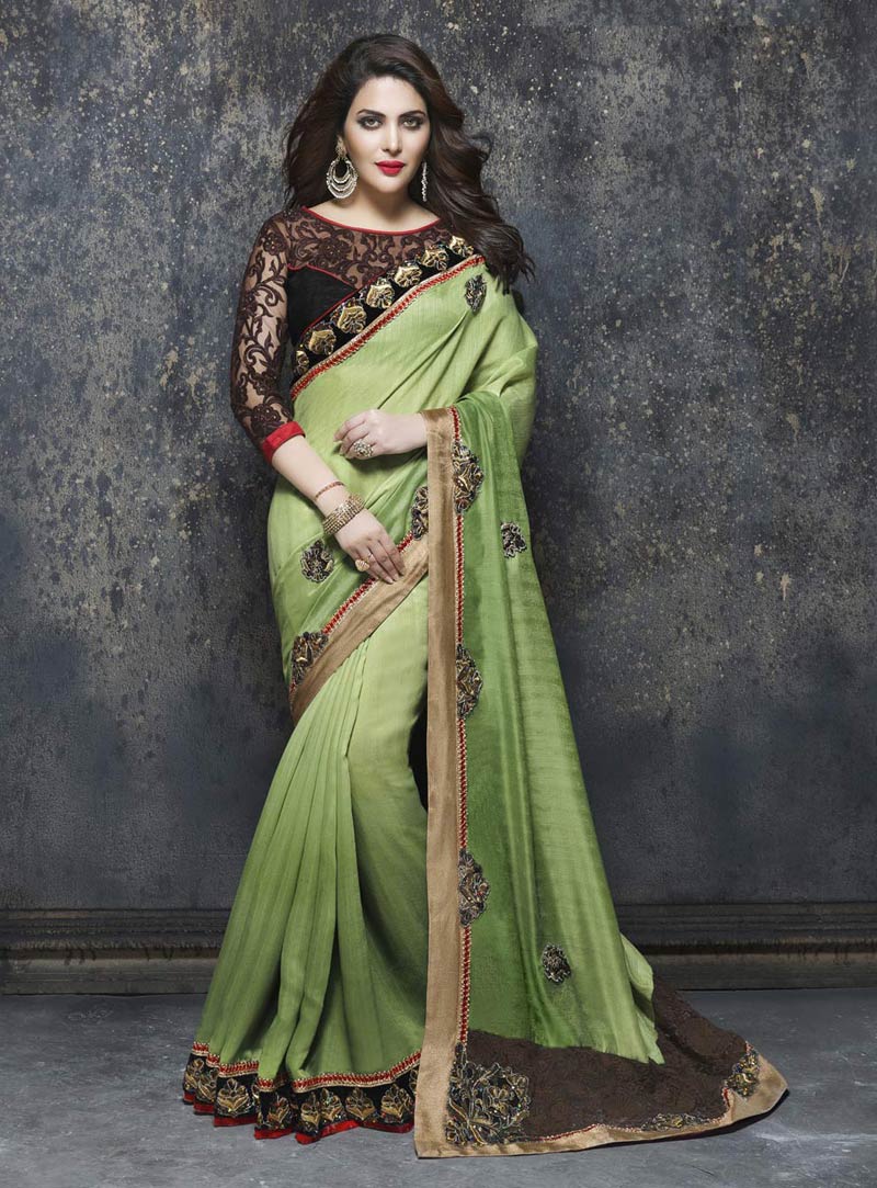 Green Bhagalpuri Silk Wedding Saree 59226