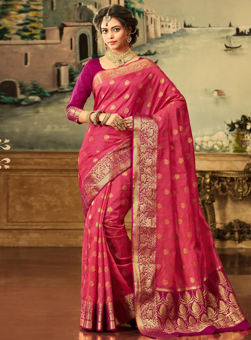 Pink Silk Saree With Blouse 137219