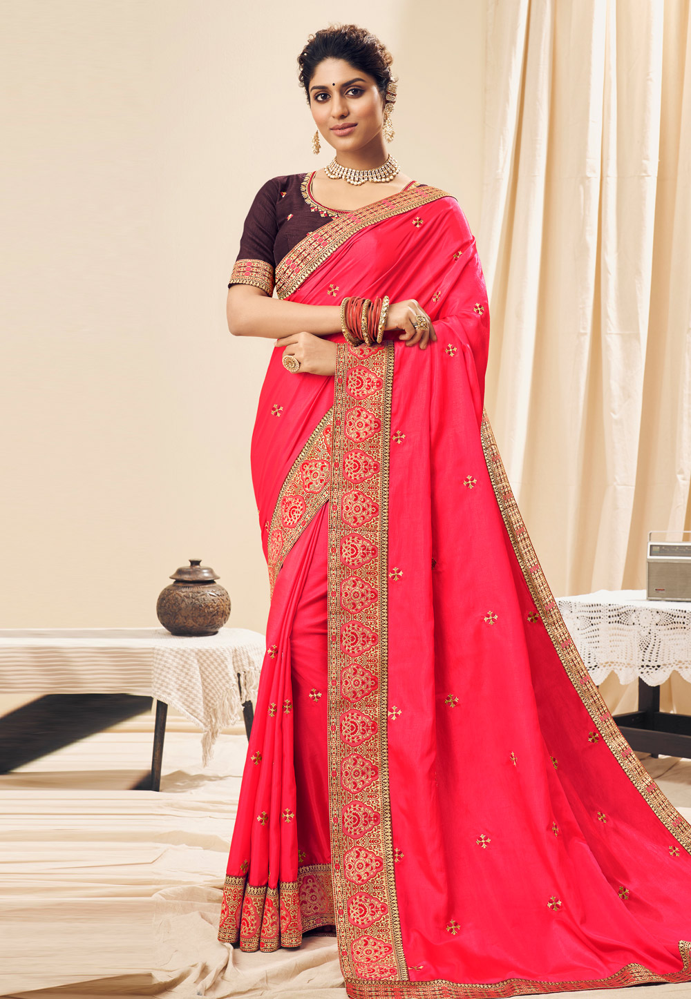 Pink Silk Saree With Blouse 248929