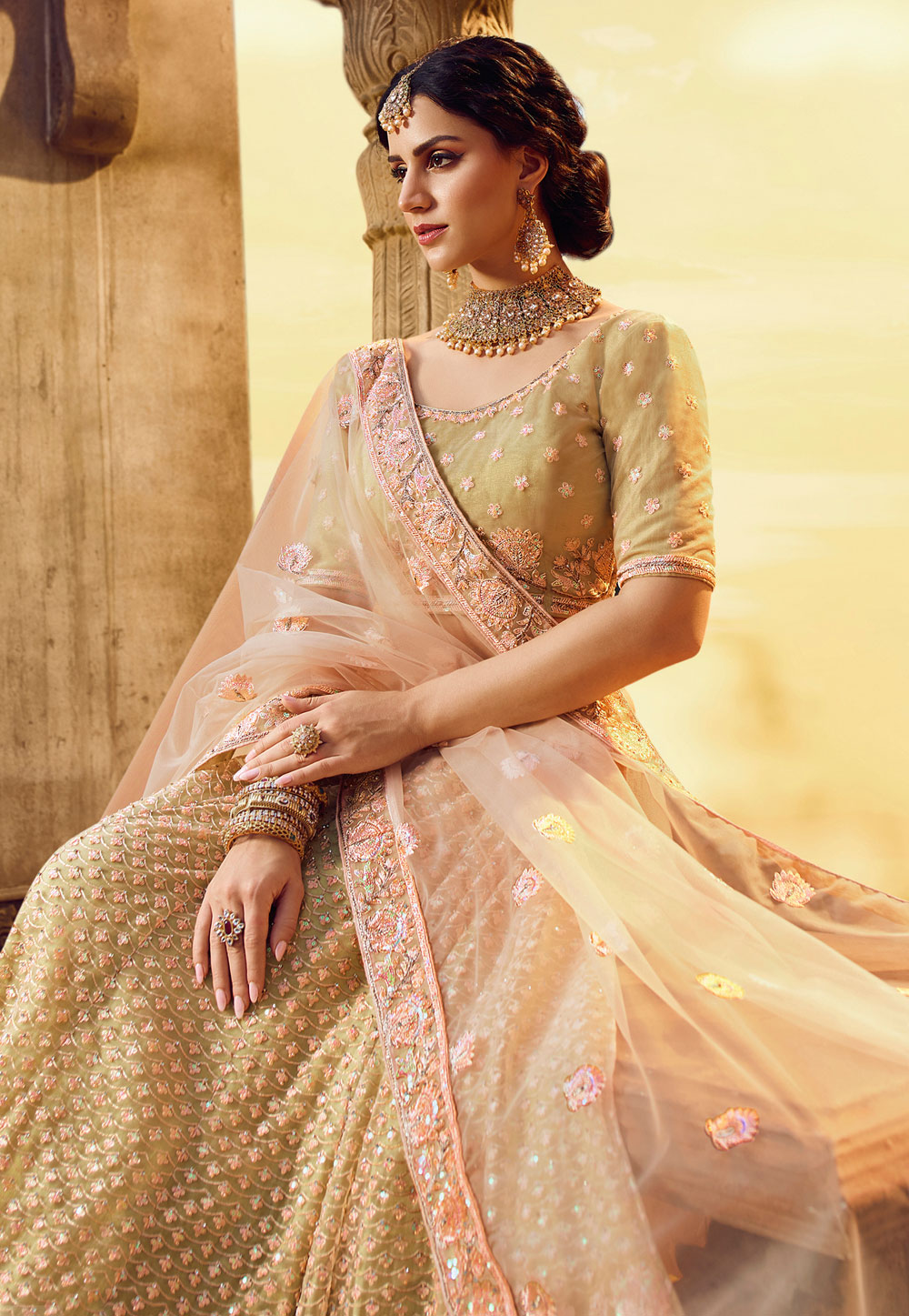 Golden colored Wedding Wear lehenga Choli Collection – TheDesignerSaree