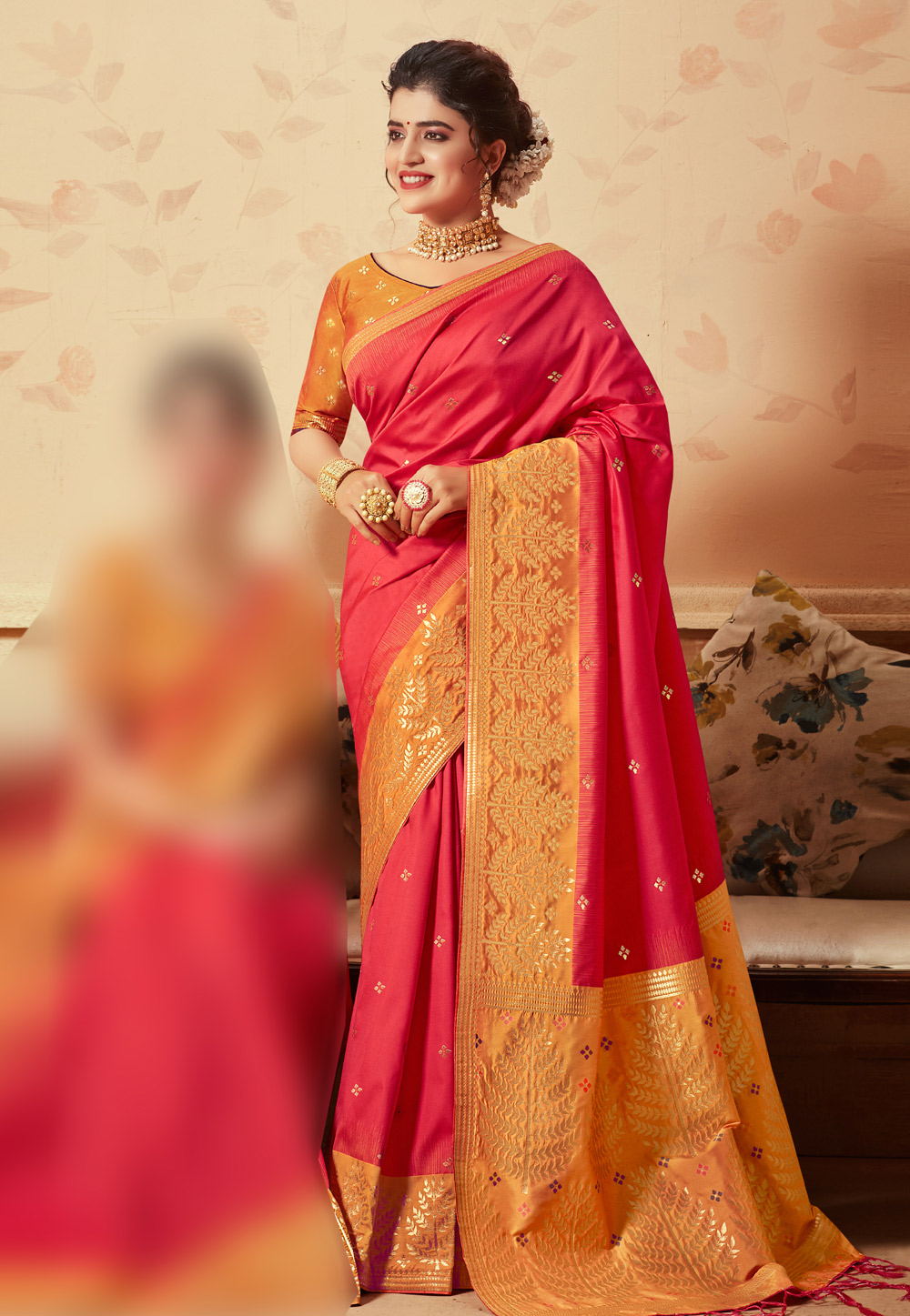 Pink Banarasi Silk Festival Wear Saree 193920