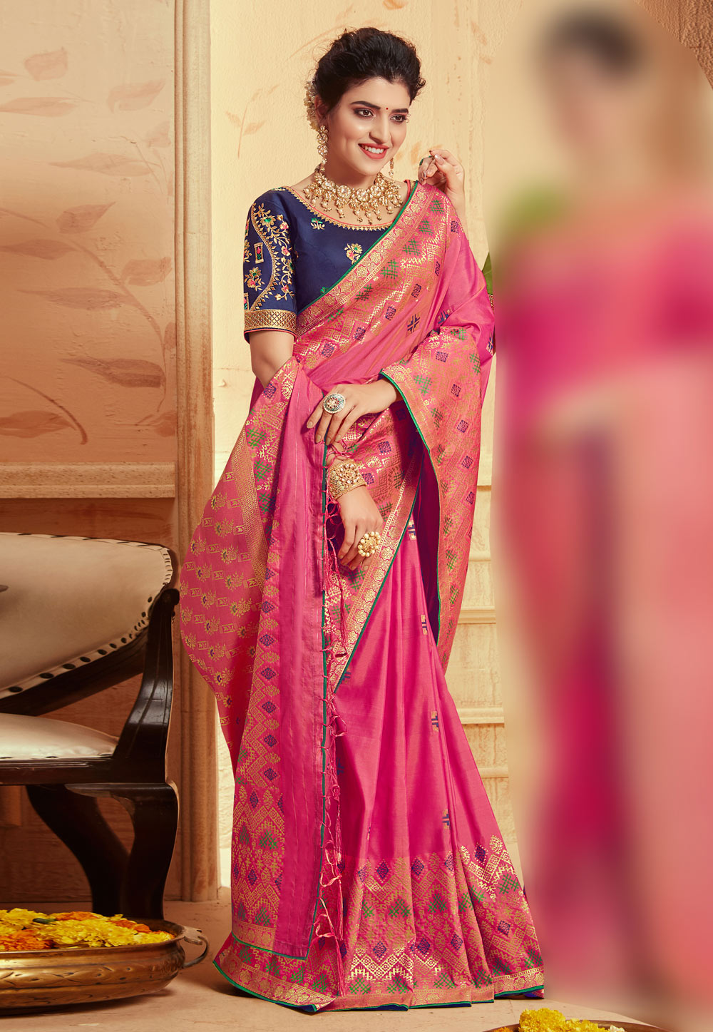 Pink Banarasi Silk Party Wear Saree 193923