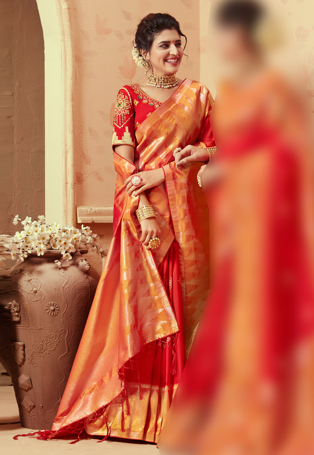 Pink Banarasi Silk Festival Wear Saree 193935