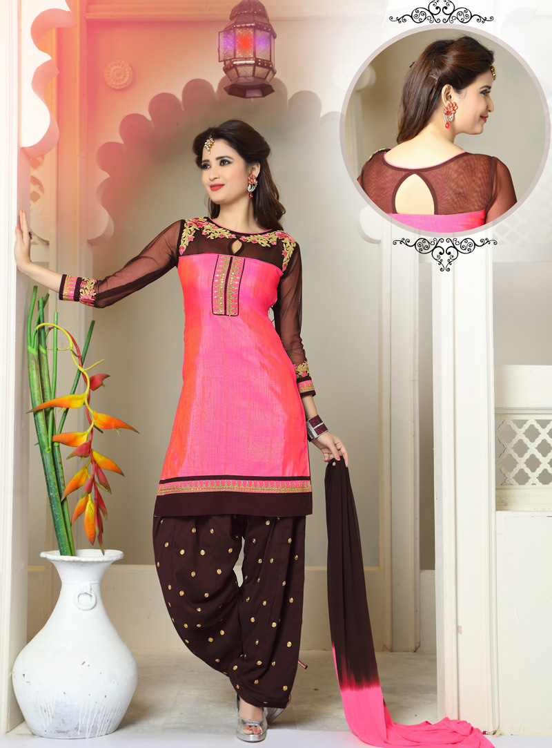 Pink Banglori Readymade Patiala Suit 93279