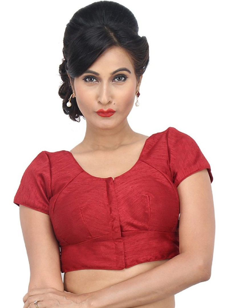 Red Silk Readymade Blouse 93356