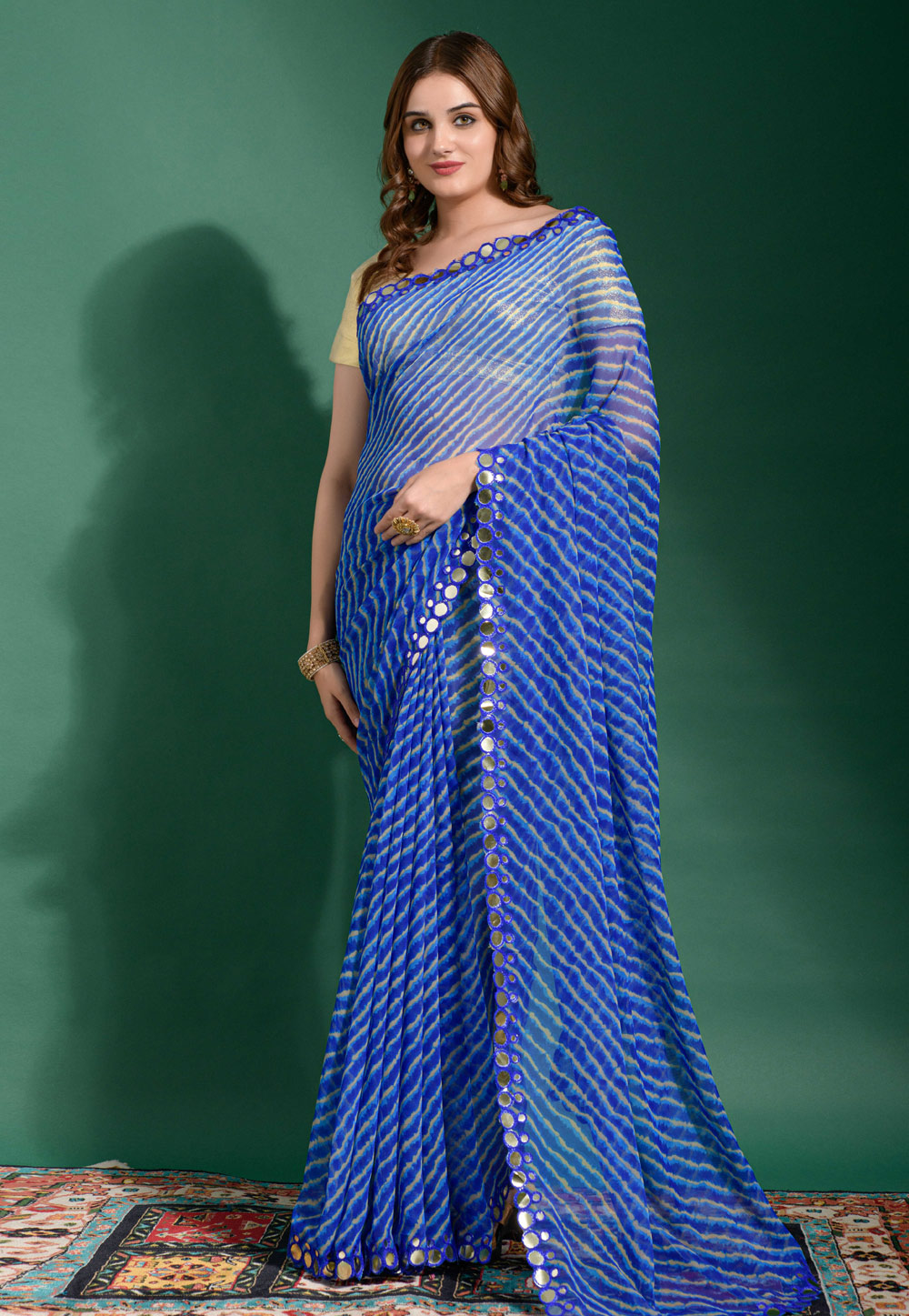 Blue Chiffon Light Weight Saree 263104