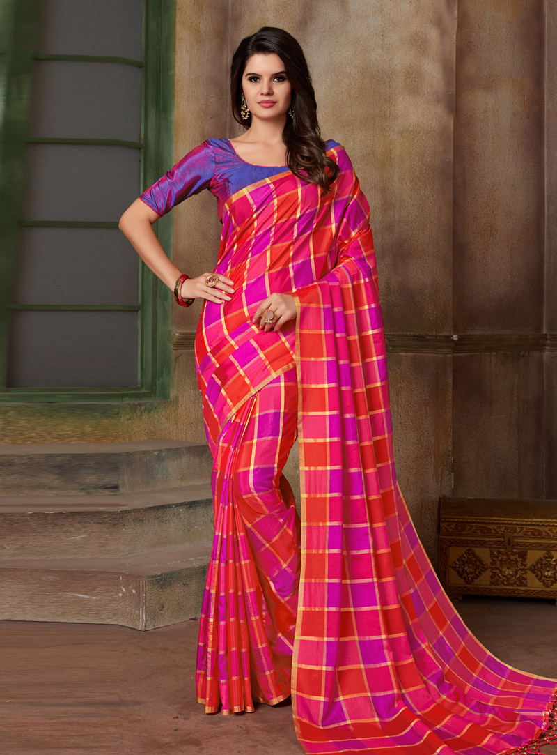 Red Silk Saree With Blouse 143893