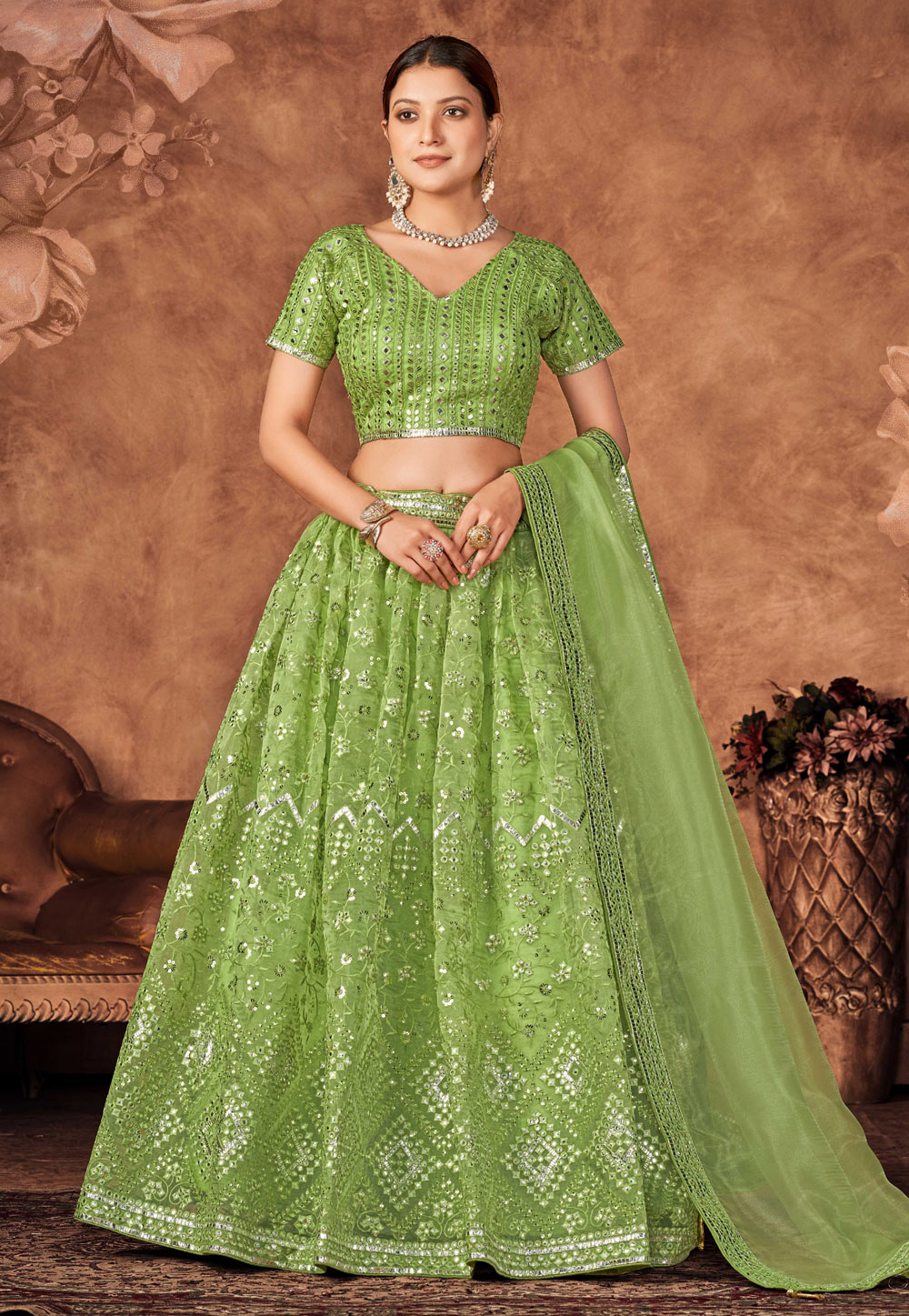 Pastel Green Chikankari Lehenga Set | Chikankari lehenga, Lehenga, Boutique  dress designs