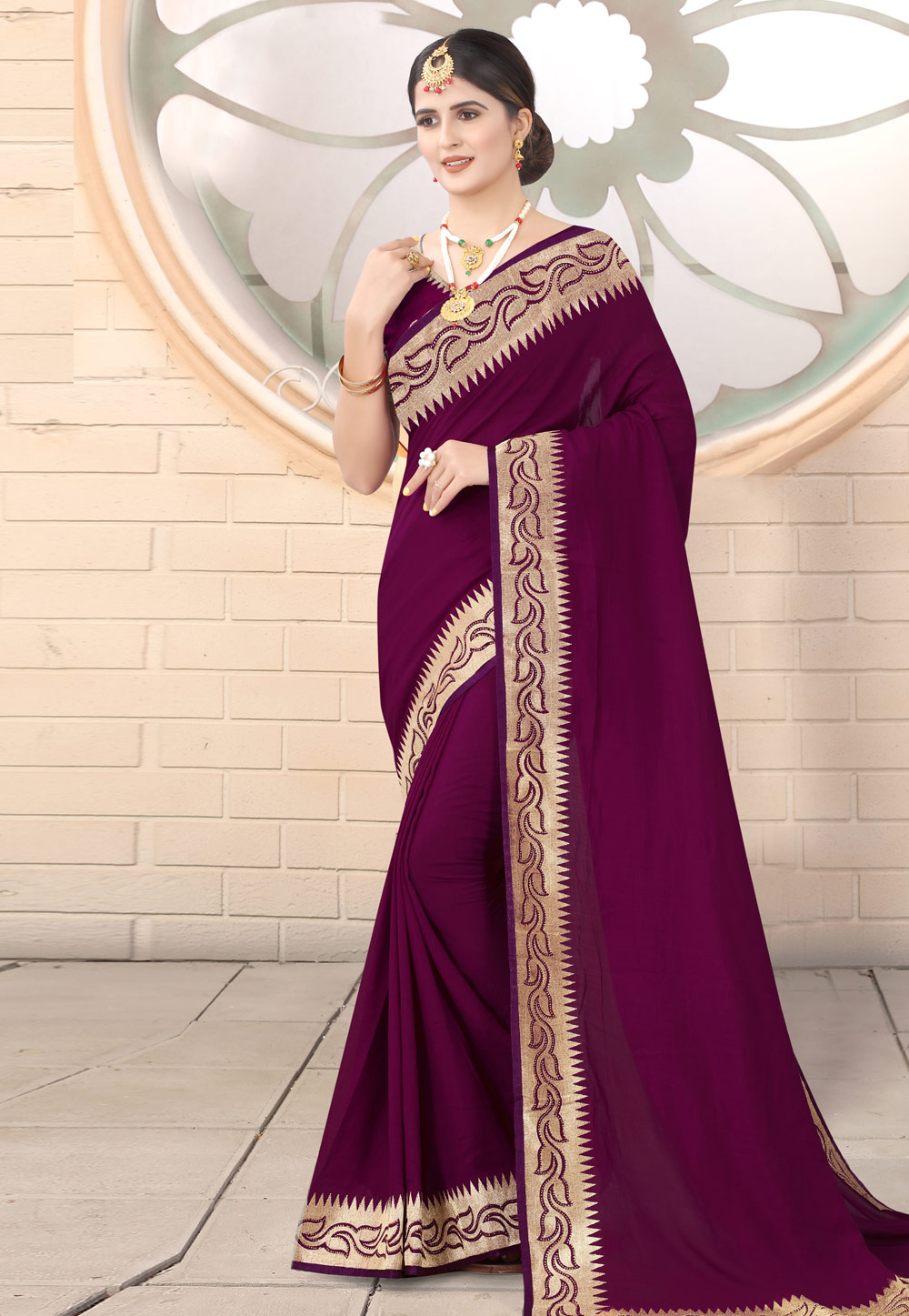 Purple Silk Festival Wear Saree 222381