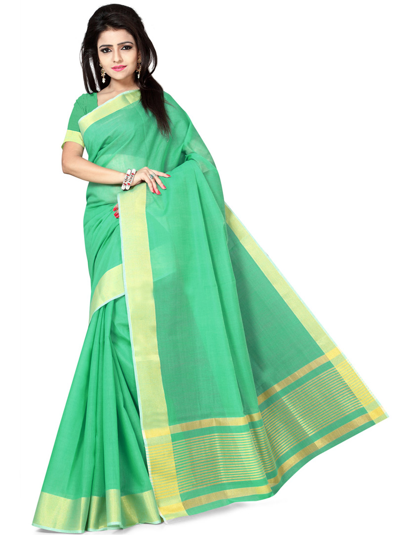Green Art Silk Saree With Blouse 75982