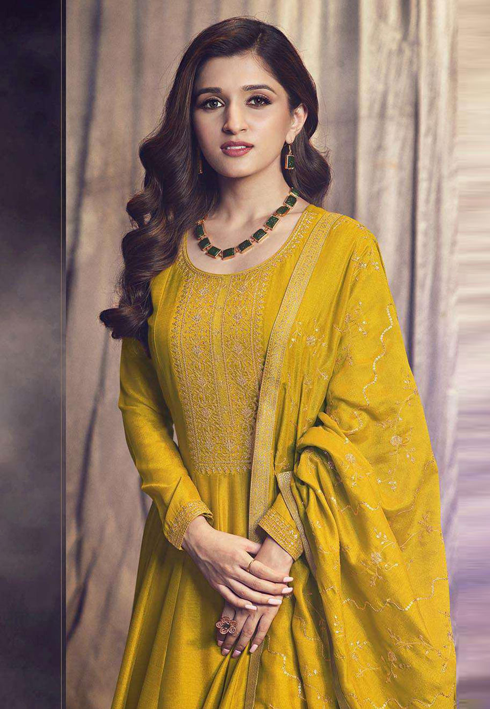 Mustard 2024 anarkali suits