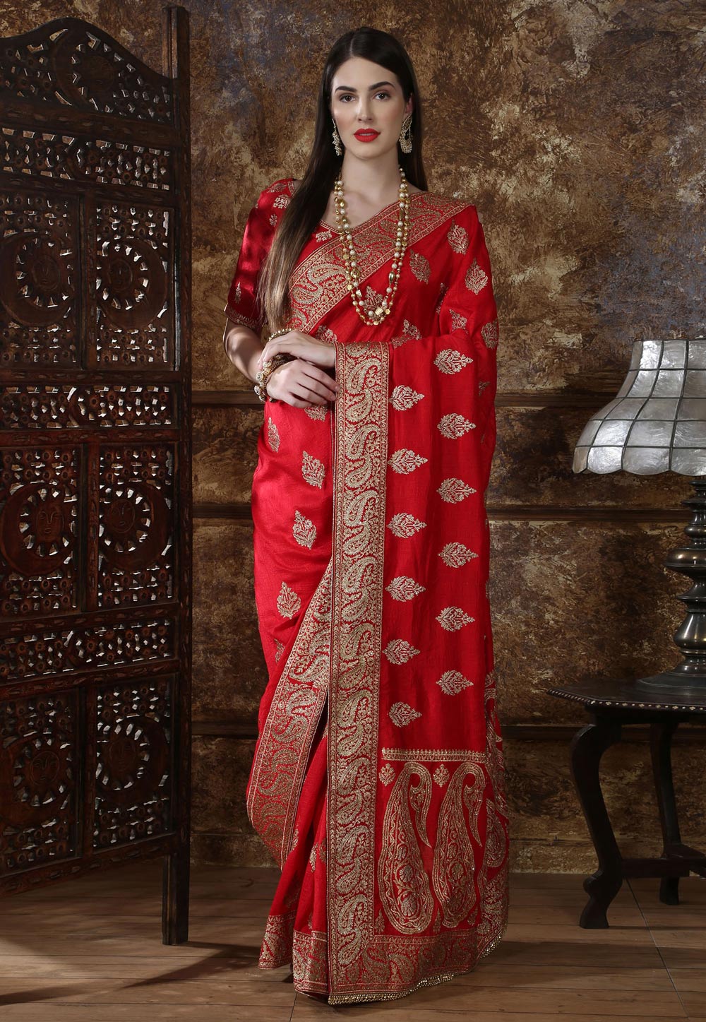 Red Silk Festival Wear Saree 184643
