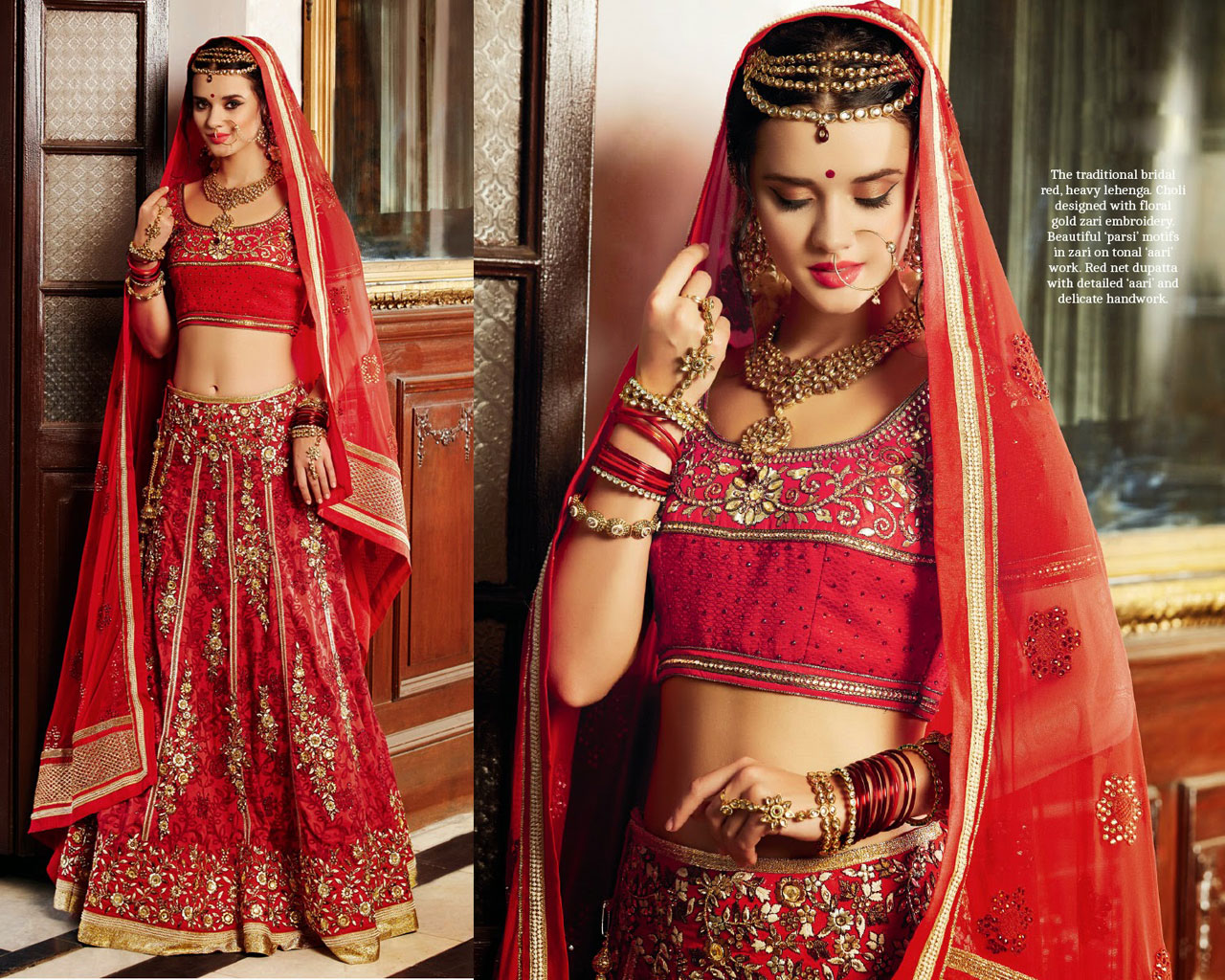 Red Trendy Banarasi Silk Wedding Lehenga Choli 42574