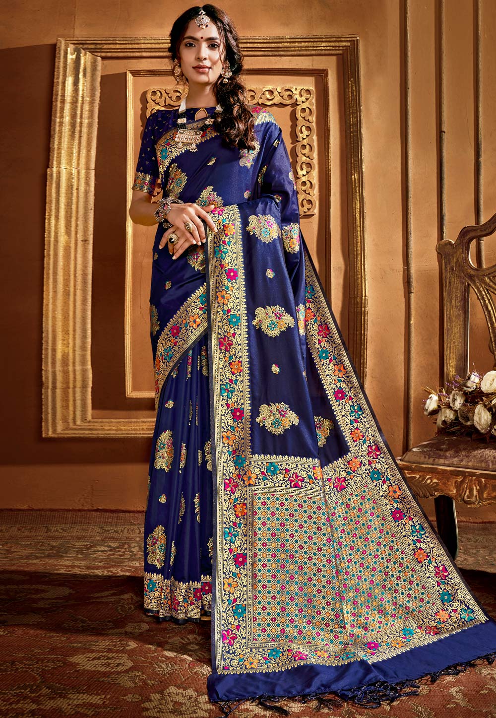Blue Silk Festival Wear Saree 222330