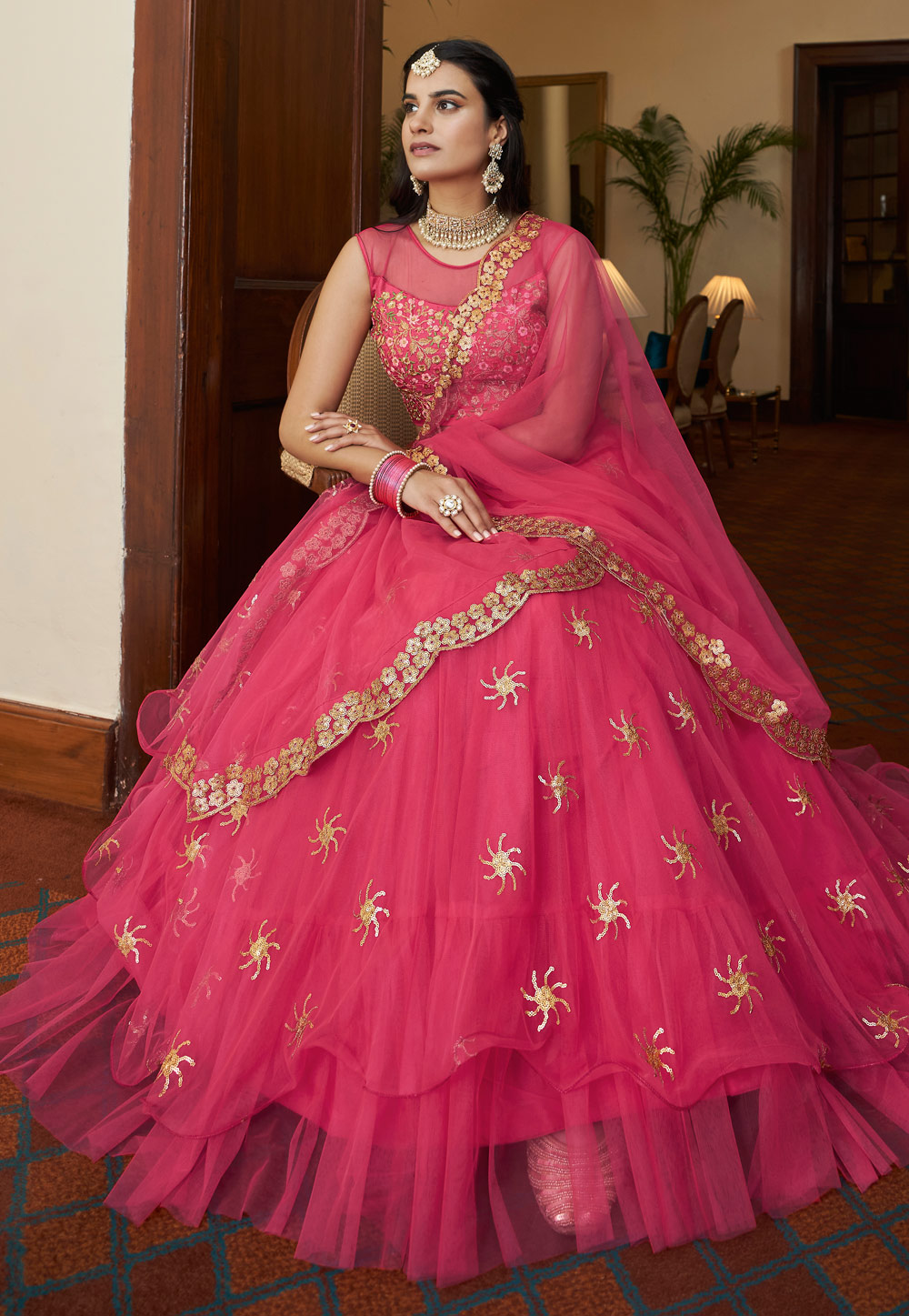 Baby Pink Designer Work Lehenga Choli - Indian Heavy Anarkali Lehenga Gowns  Sharara Sarees Pakistani Dresses in USA/UK/Canada/UAE - IndiaBoulevard