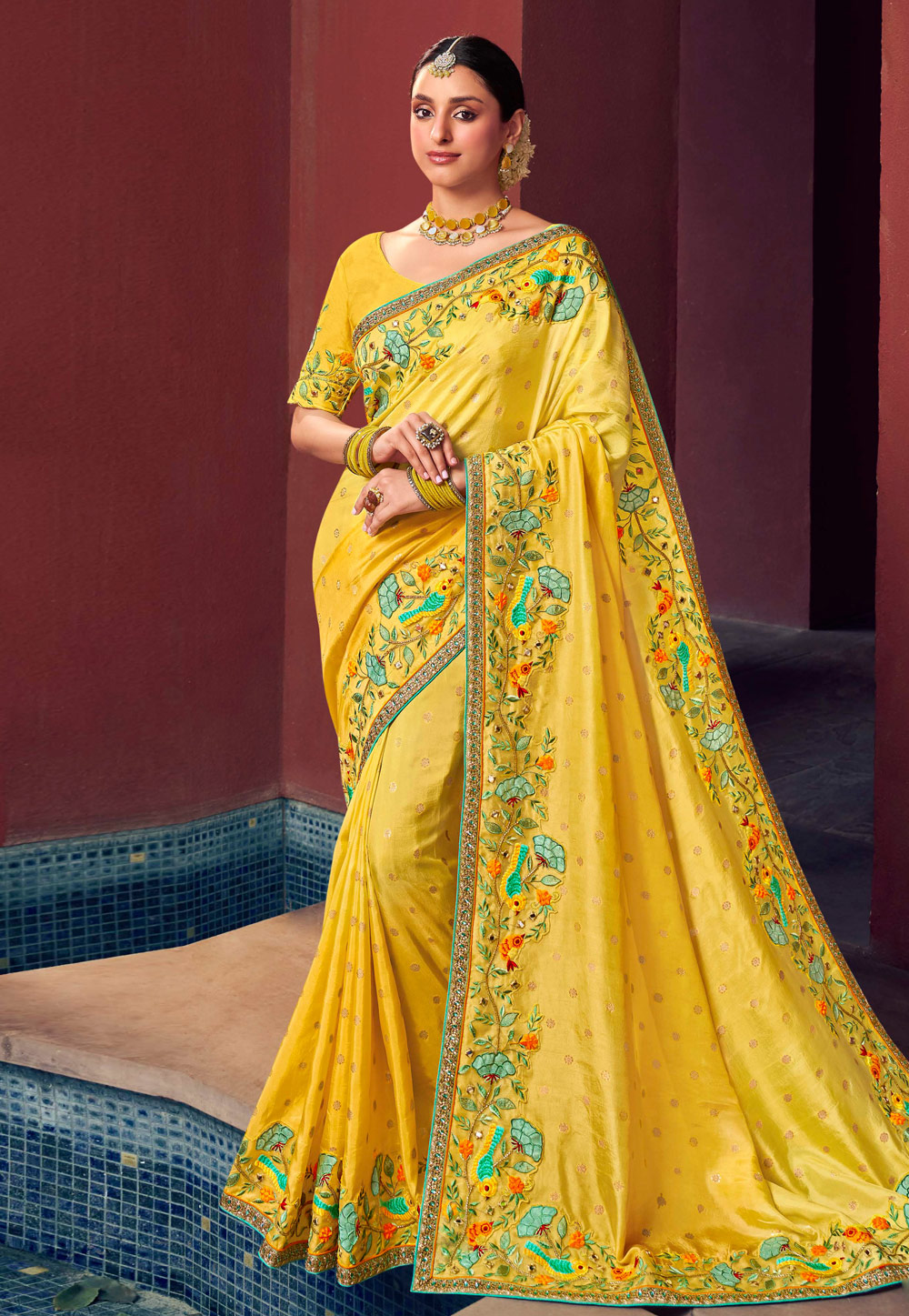 Yellow Silk Saree With Blouse 271656