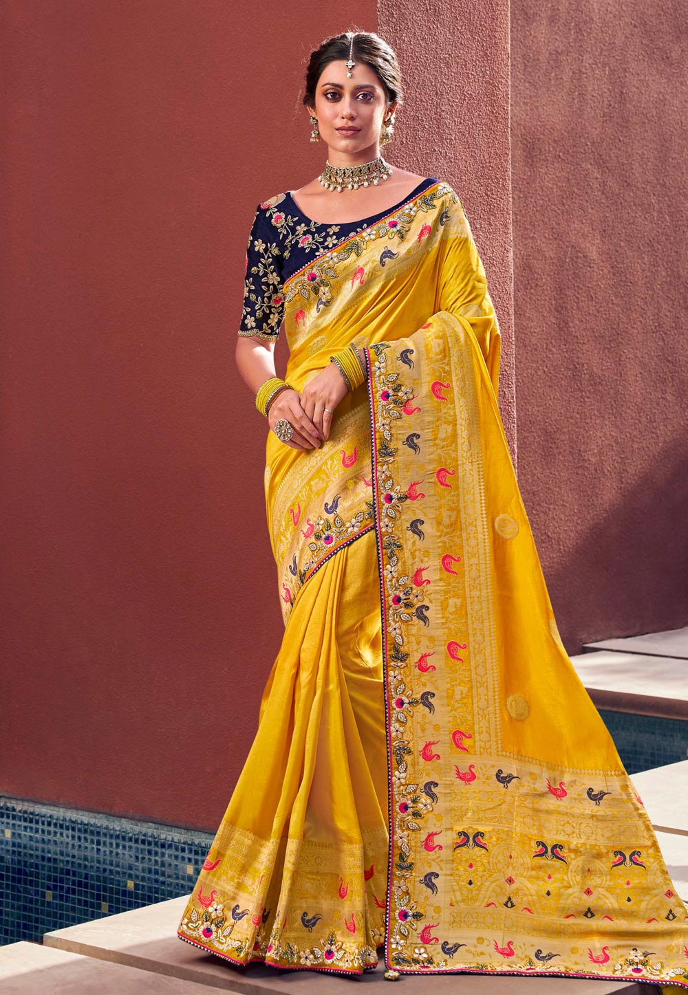 Yellow Silk Saree With Blouse 271662